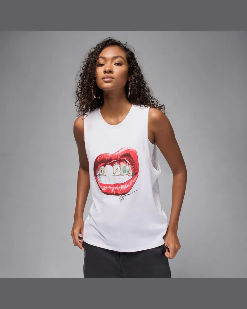 Jordan Flight ärmelloses T-Shirt mit Grafik (Damen) - Weiß Weiß