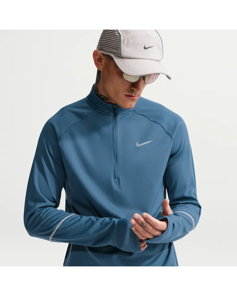 Nike Miler winterfestes Therma-FIT Laufoberteil mit Halbreißverschluss (Herren) - Blau Blau