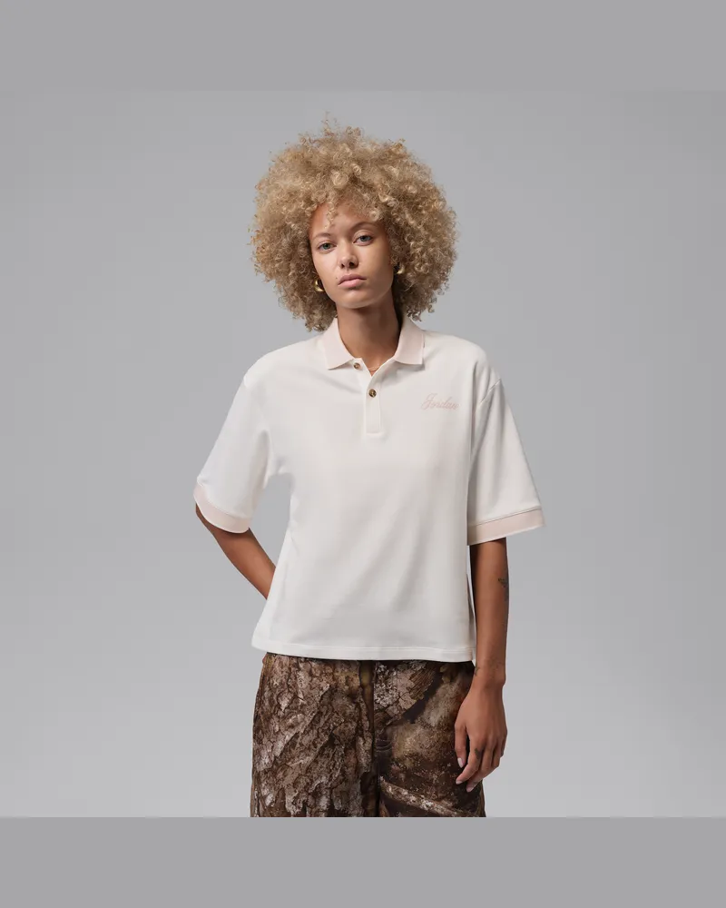 Jordan Sport Kurzarm-Poloshirt mit Dri-FIT-Technologie (Damen) - Weiß Weiß