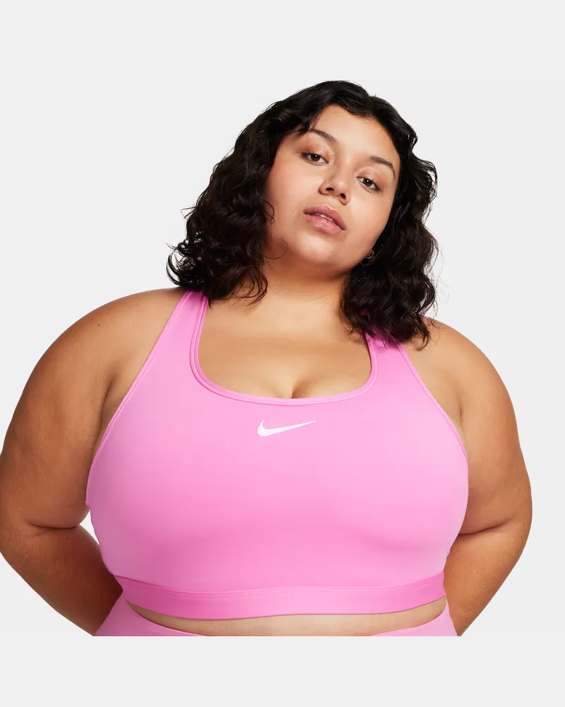 Nike Swoosh Medium Support Sport-BH mit Polster für Damen - Rot Rot