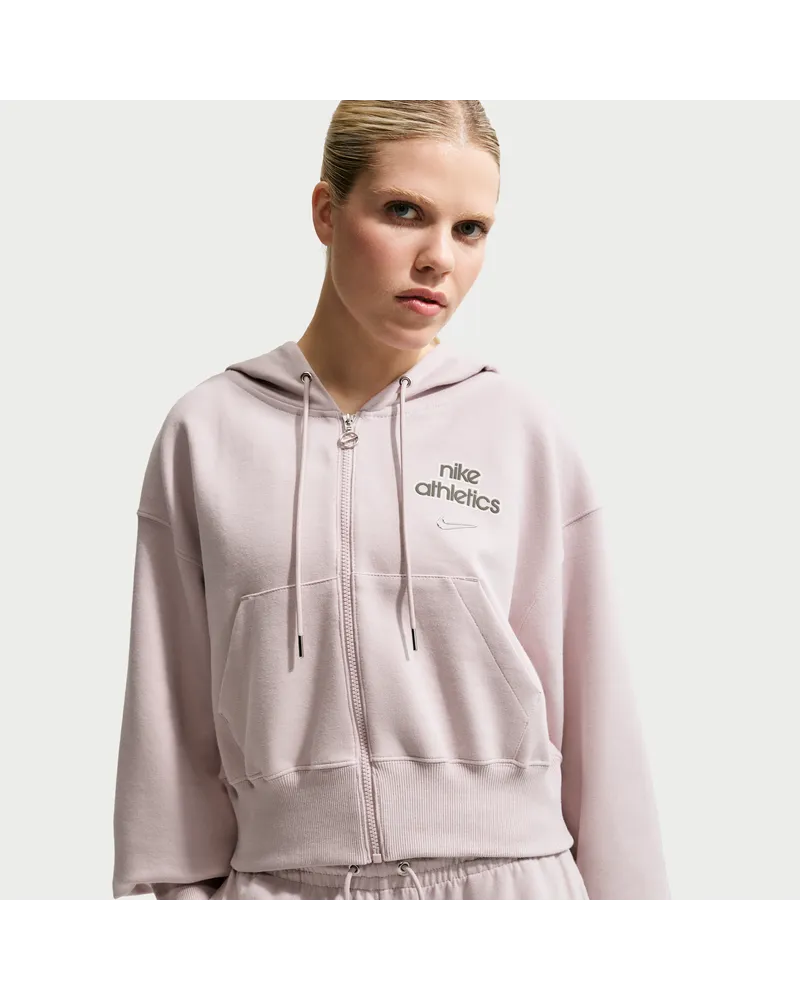 Nike Phoenix Oversize-Fleece-Hoodie mit durchgehendem Reißverschluss (Damen) - Lila Lila