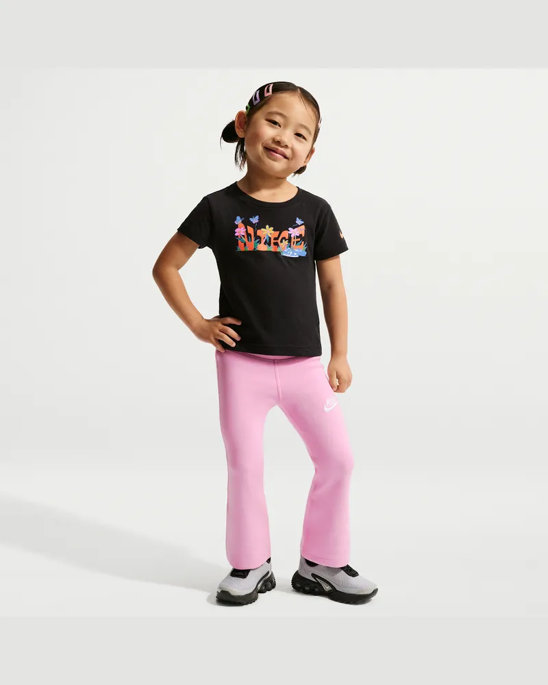 Nike Dri-FIT Leggings mit ausgestelltem Bein (Kleinkinder) - Pink Pink