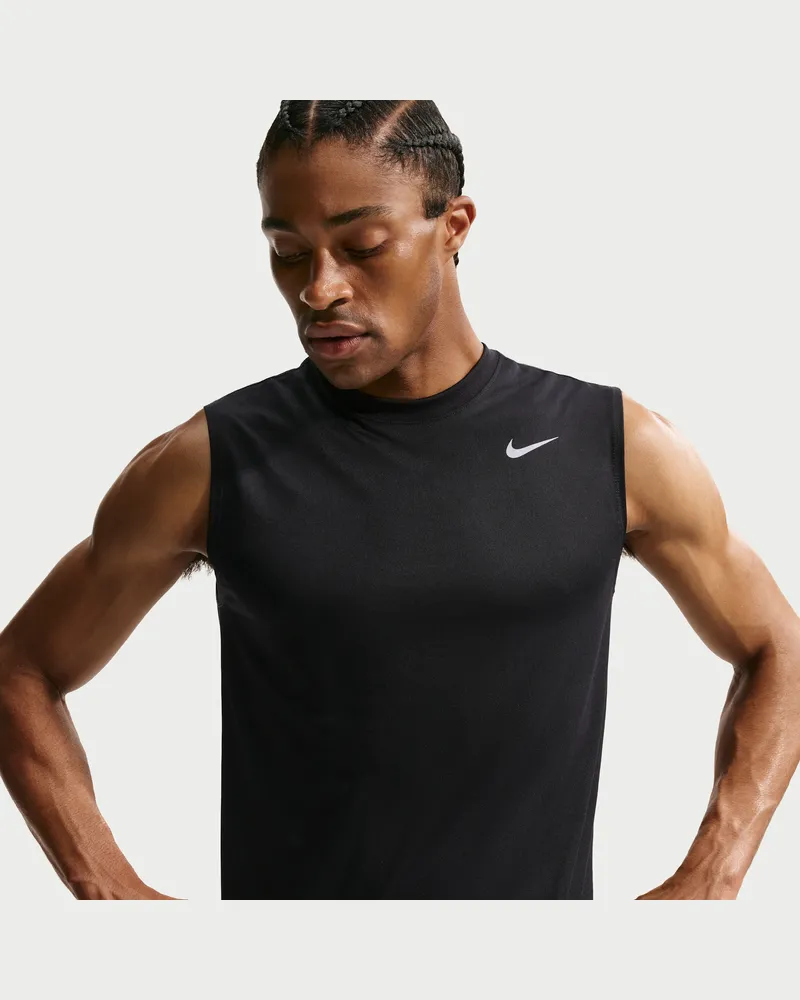 Nike Dri-FIT Legend ärmelloses Fitness-T-Shirt für Herren - Schwarz Schwarz