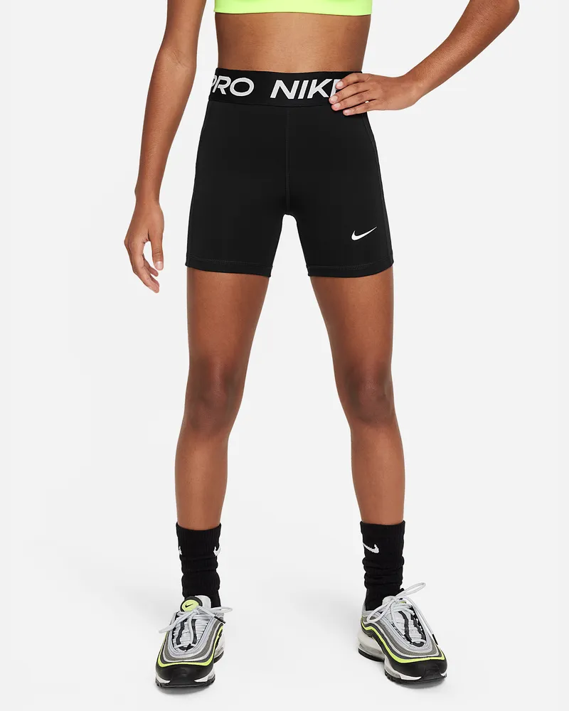 Nike Pro Leak Protection: Periodensichere Dri-FIT-Shorts für ältere Kinder - Schwarz Schwarz