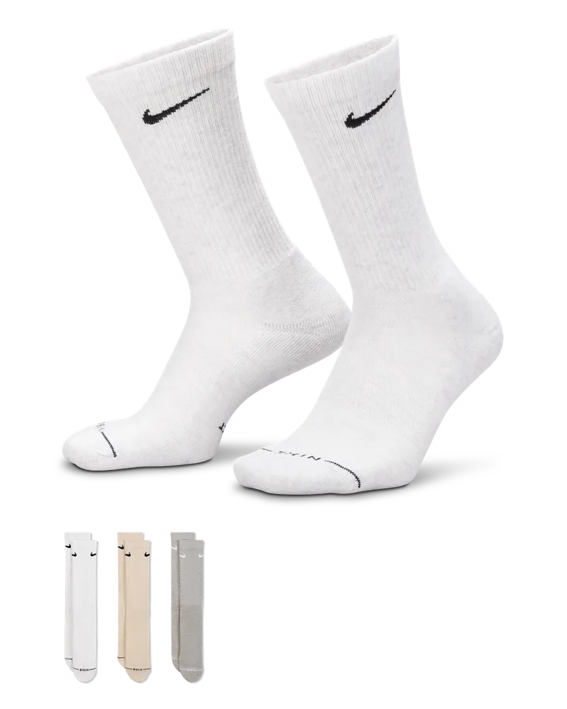 Nike Everyday Elevated Crew-Socken (3 Paar) - Weiß Weiß