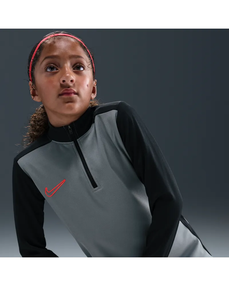 Nike Academy Dri-FIT Fußballtrainings-Longsleeve mit 1/4-Reißverschluss (ältere Kinder) - Grau Grau