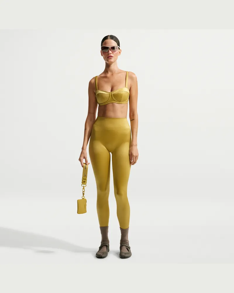 Nike SKIMS Satin Shine Leggings mit hohem Bund (66 cm, Damen) - Gelb Gelb