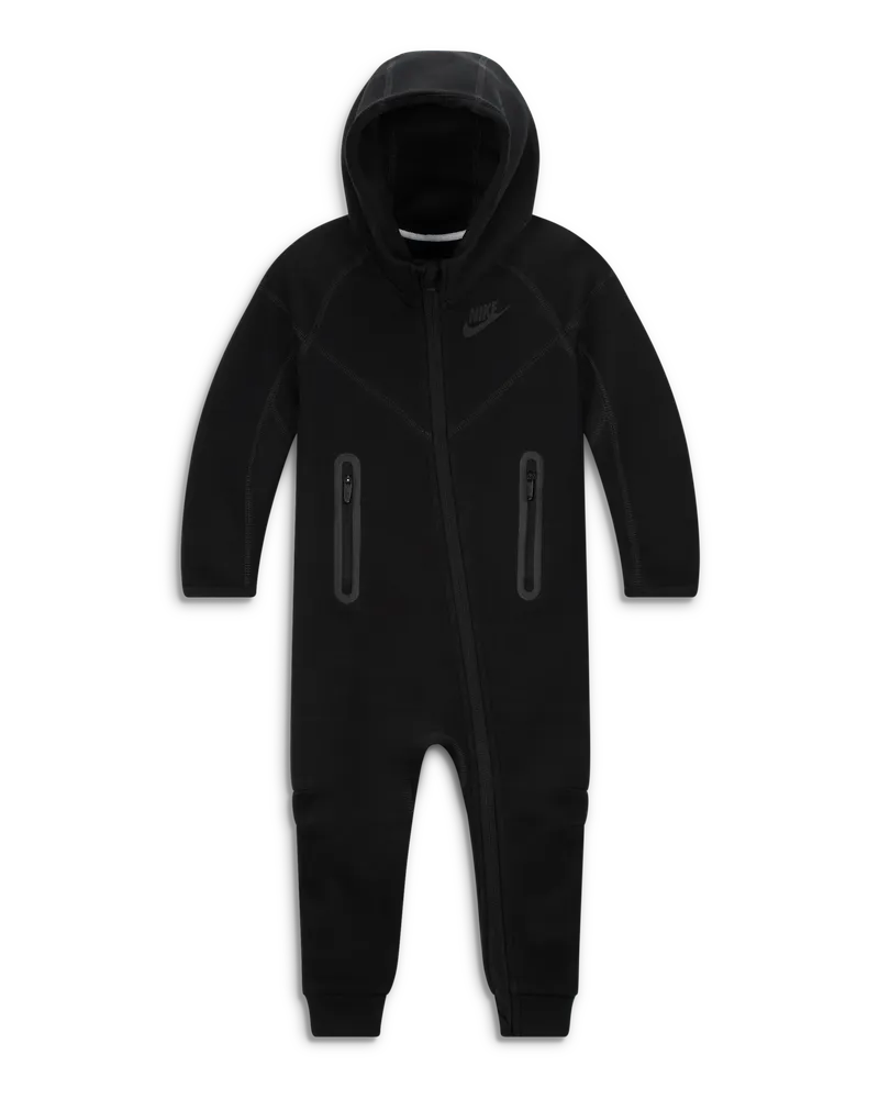 Nike Tech Fleece Hooded Coverall Overall für Babys - Schwarz Schwarz