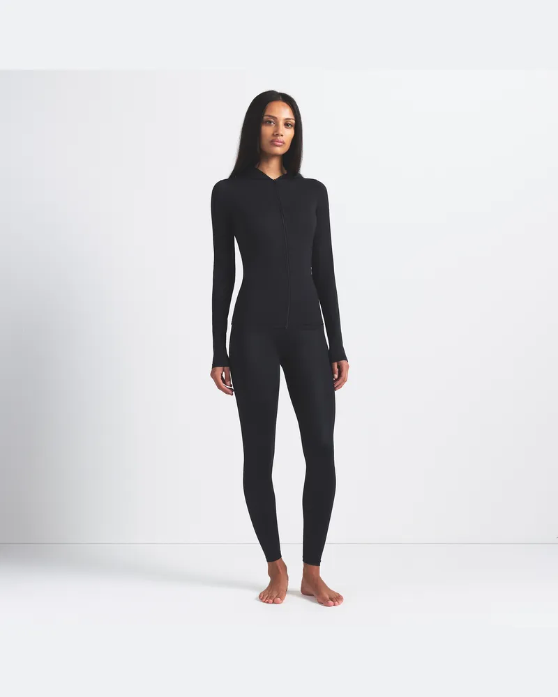 Nike SKIMS Satin Shine Leggings mit hohem Bund (66 cm, Damen) - Schwarz Schwarz