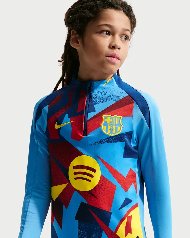 Nike FC Barcelona Strike Fourth  Dri-FIT Pre-Match Fußball Drill Oberteil für ältere Kinder - Blau Blau