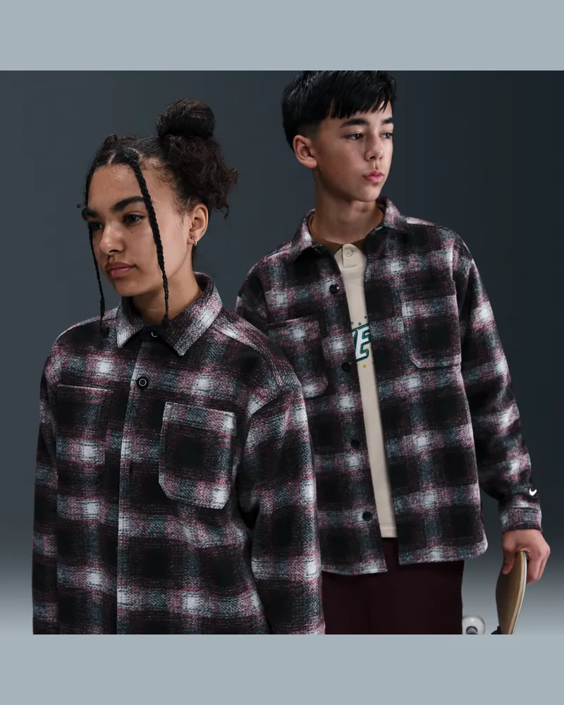 Nike SB Longsleeve-Button-Down-Shirt für ältere Kinder - Schwarz Schwarz