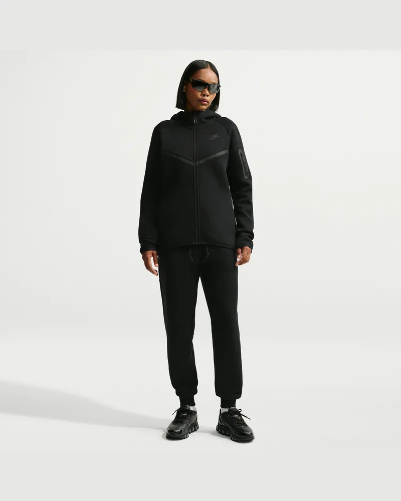 Nike Tech Fleece Jogginghose mit mittelhohem Bund für Damen - Schwarz Schwarz