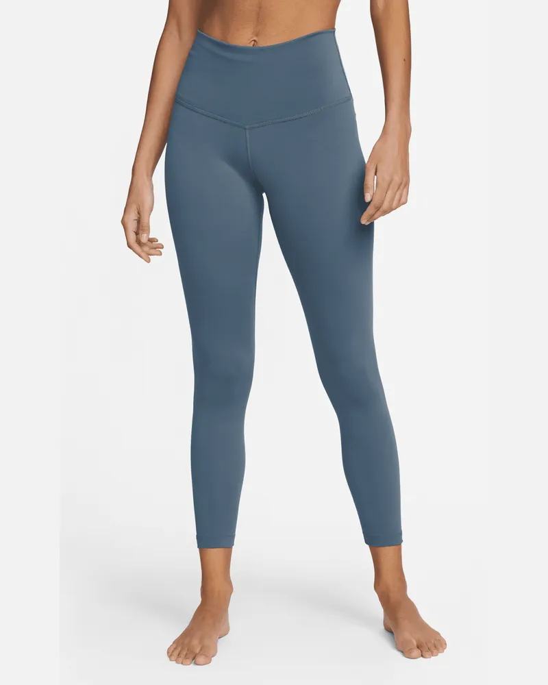 Nike Yoga 7/8-Leggings mit hohem Bund für Damen - Blau Blau