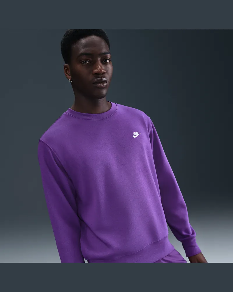 Nike Club Fleece-Rundhalsshirt (Herren) - Lila Lila