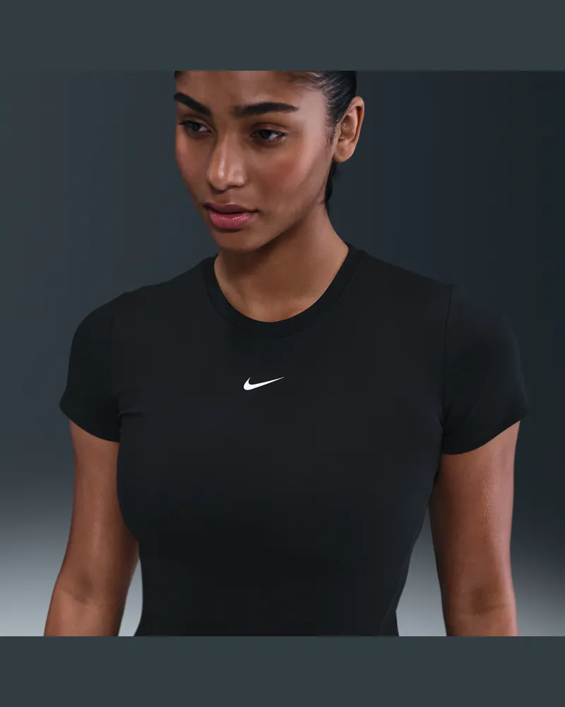 Nike One Kurzarm-Oberteil für Damen - Schwarz Schwarz
