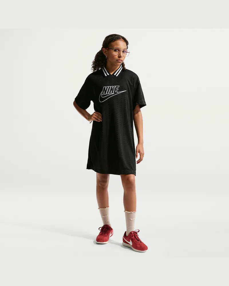 Nike Kurzarm-Jerseykleid (ältere Kinder, Mädchen) - Schwarz Schwarz