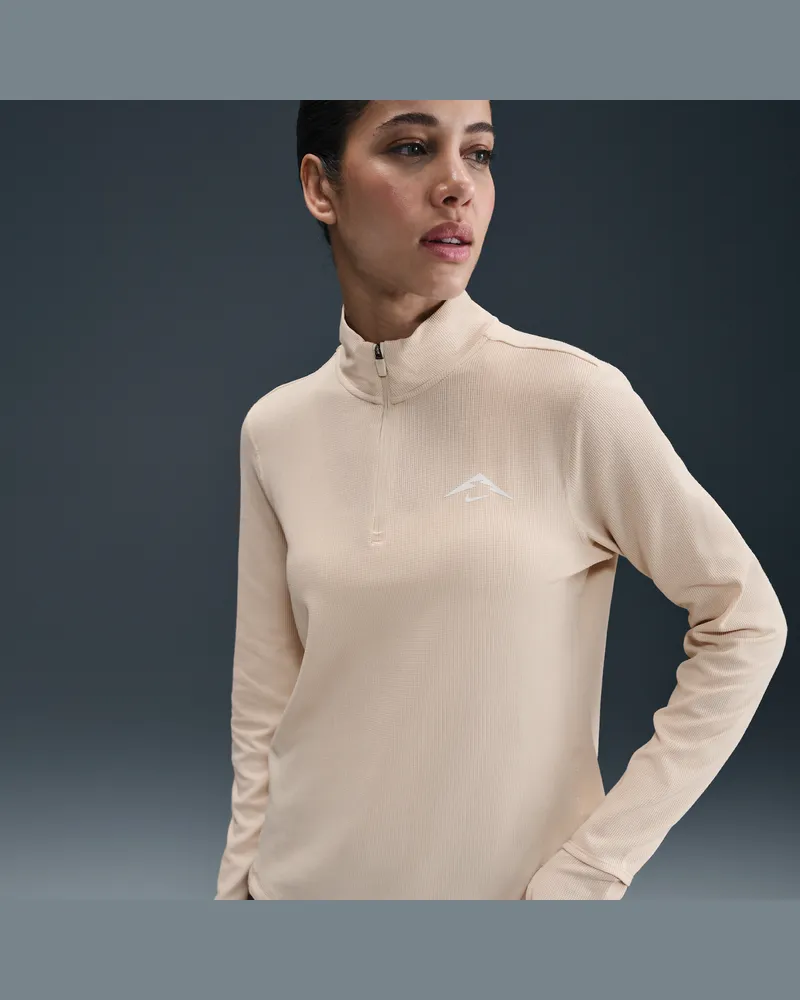 Nike Trail Dri-FIT-Midlayer-Laufoberteil mit Viertelreißverschluss (Damen) - Weiß Weiß