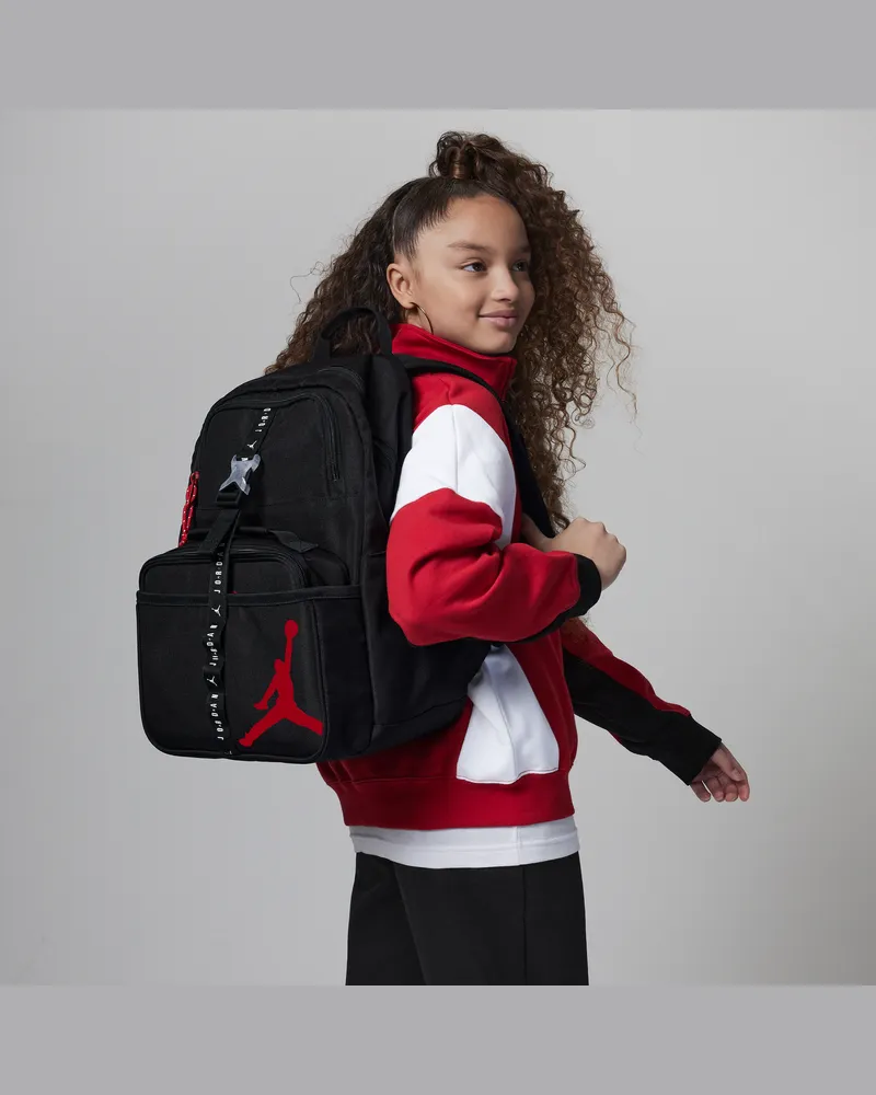 Jordan Air  Rucksack für ältere Kinder (18 l) und Brotzeittasche (3 l) - Schwarz Schwarz