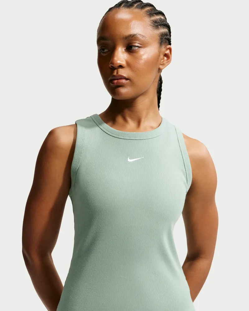 Nike eng anliegendes Tanktop mit Bündchen (Damen) - Grün Grün