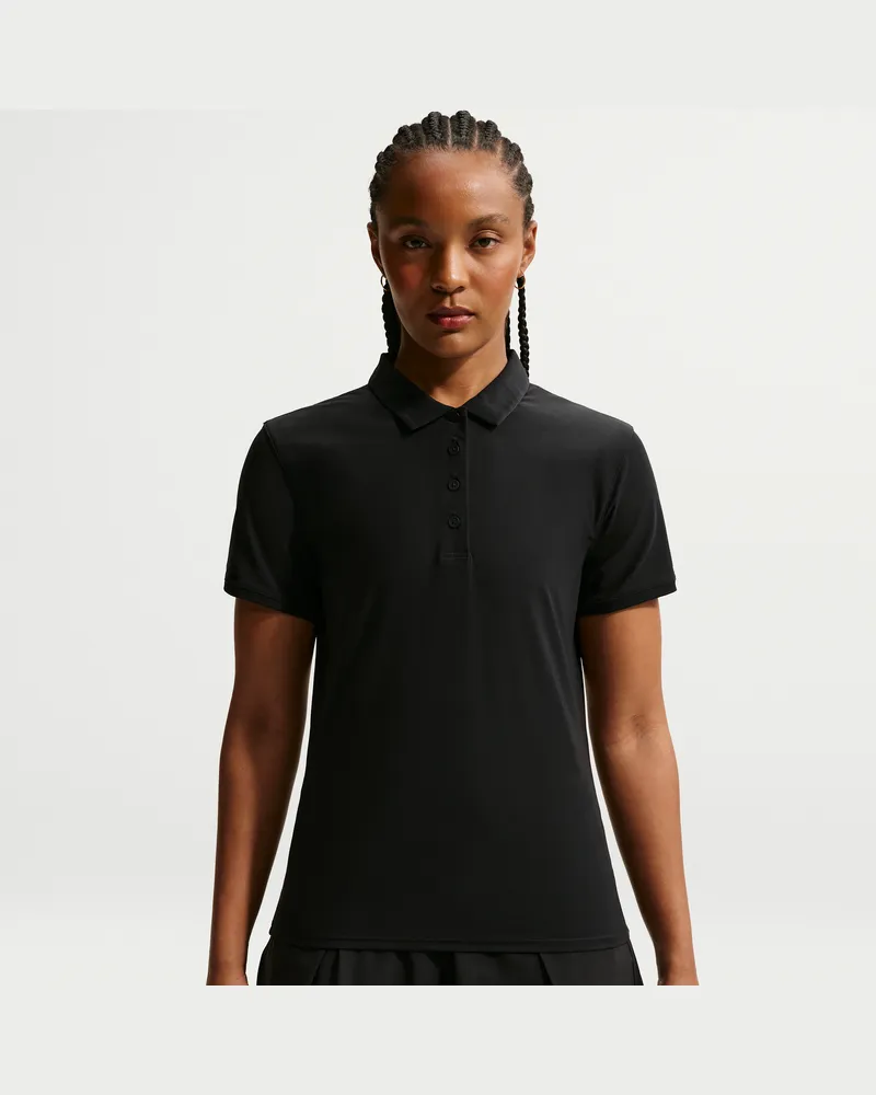 Nike Victory Dri-FIT-Kurzarm-Golf-Poloshirt für Damen - Schwarz Schwarz