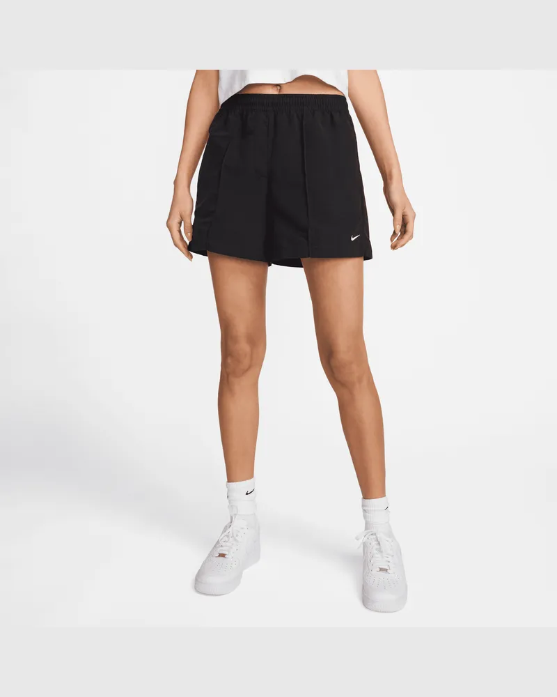 Nike Sportswear Everything Wovens Damenshorts mit mittelhohem Bund (ca. 12,5 cm) - Schwarz Schwarz