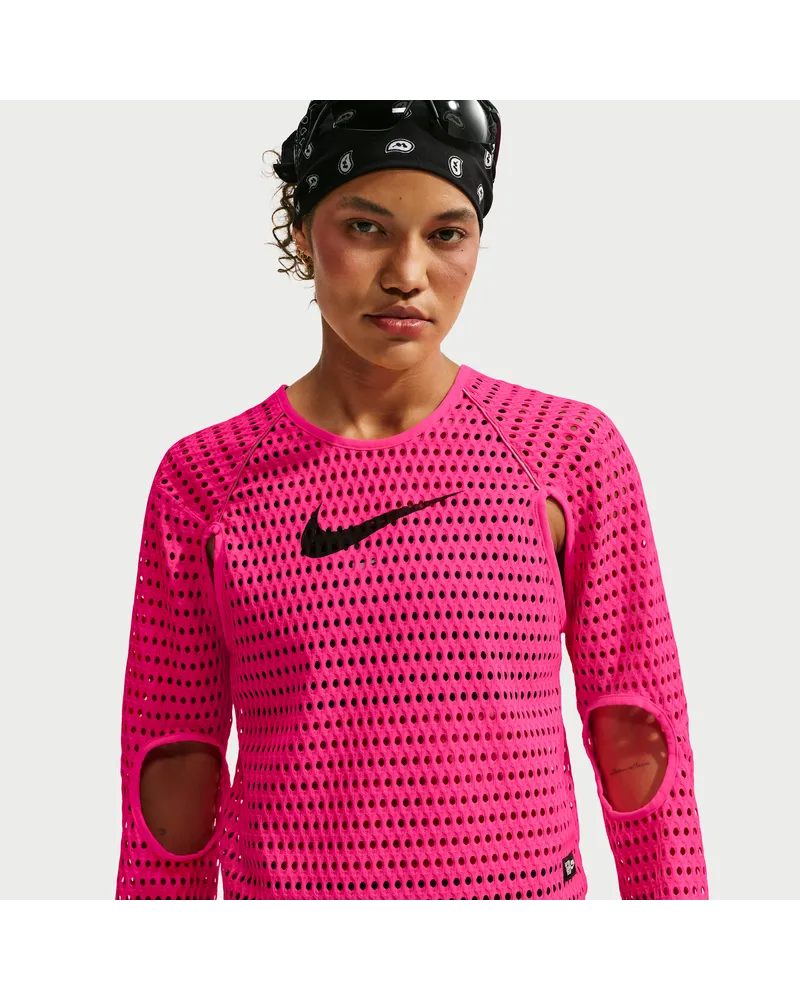 Nike Radical AirFlow After Dark Tour Aero-FIT Longsleeve-Laufoberteil mit verkürztem Schnitt (Damen) - Pink Pink