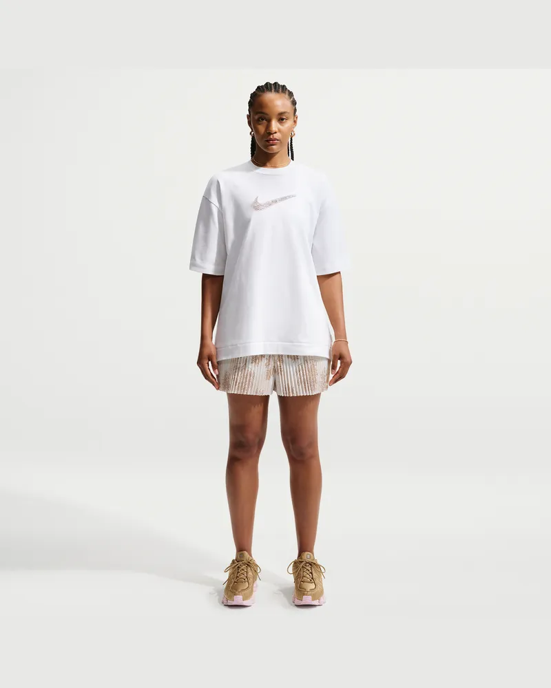 Nike Naomi Osaka Shorts mit mittelhohem Bund für Damen (ca. 7,5 cm) - Weiß Weiß