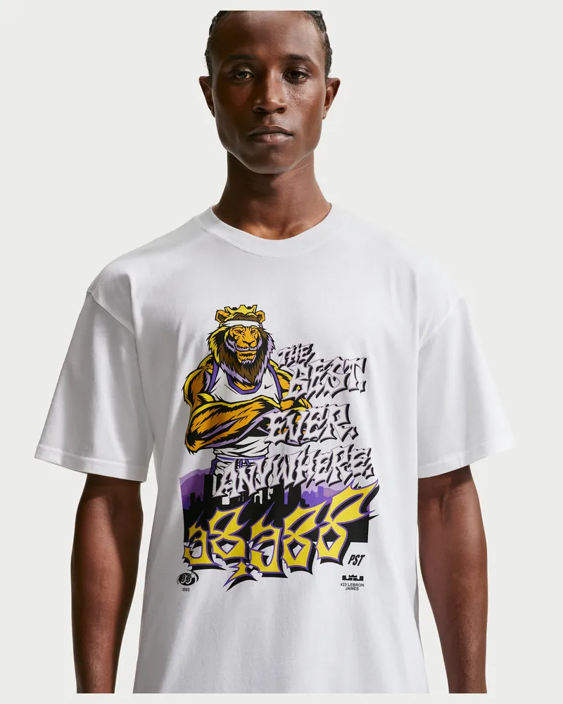 Nike LeBron "For The Record"  Basketball-T-Shirt (Herren) - Weiß Weiß