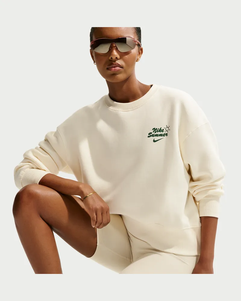 Nike Phoenix Fleece Oversize-Damen-Sweatshirt mit Rundhalsausschnitt - Braun Braun