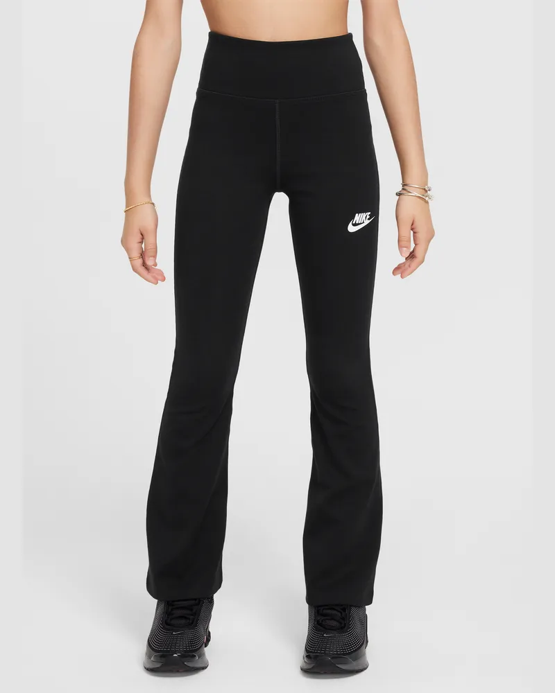 Nike Classic Leggings mit hohem Bund und ausgestelltem Bein für Mädchen - Schwarz Schwarz