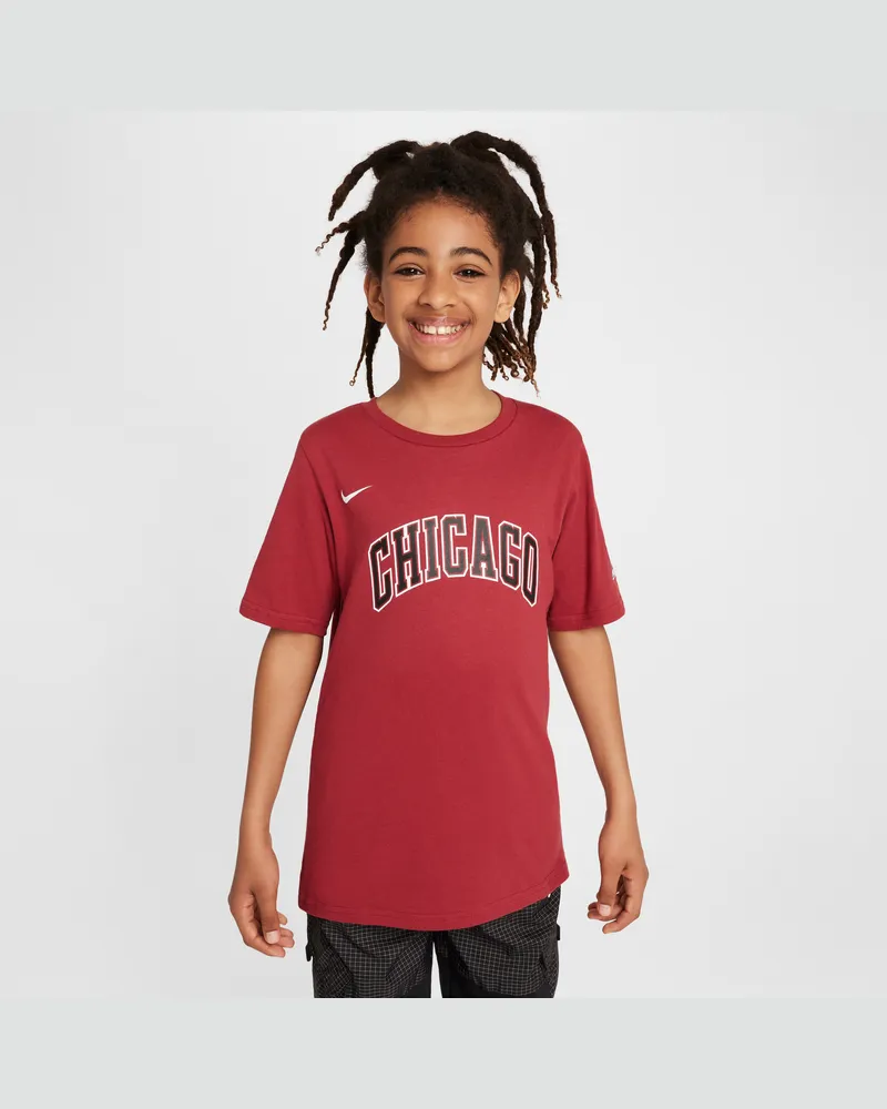 Nike Chicago Bulls City Edition  NBA-T-Shirt mit Logo für ältere Kinder - Rot Rot