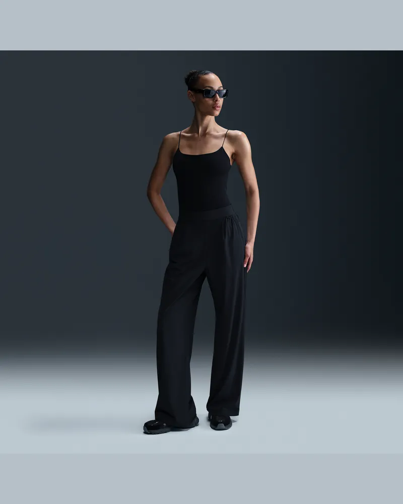 Nike 24.7 PerfectStretch Dri-Fit-Hose mit hohem Bund und weitem Bein (Damen) - Schwarz Schwarz