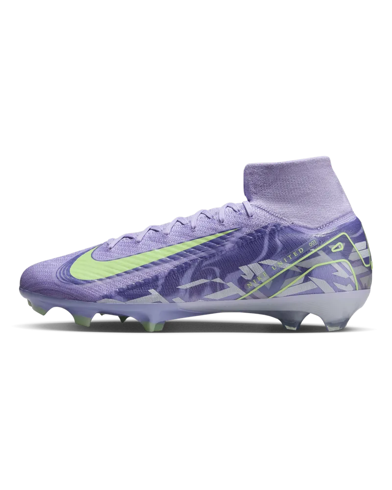 Nike United Mercurial Superfly 10 Elite High-Top-Fußballschuh für normalen Rasen - Lila Lila