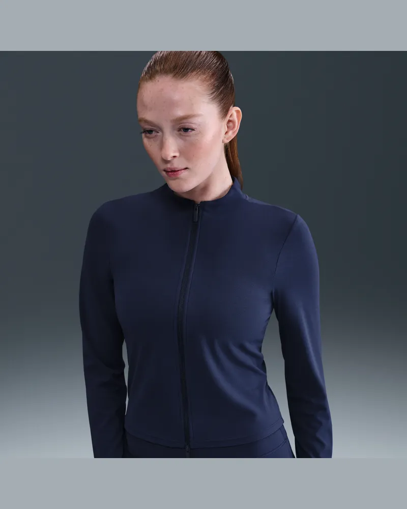 Nike Zenvy Dri-FIT Longsleeve mit durchgehendem Reißverschluss (Damen) - Blau Blau