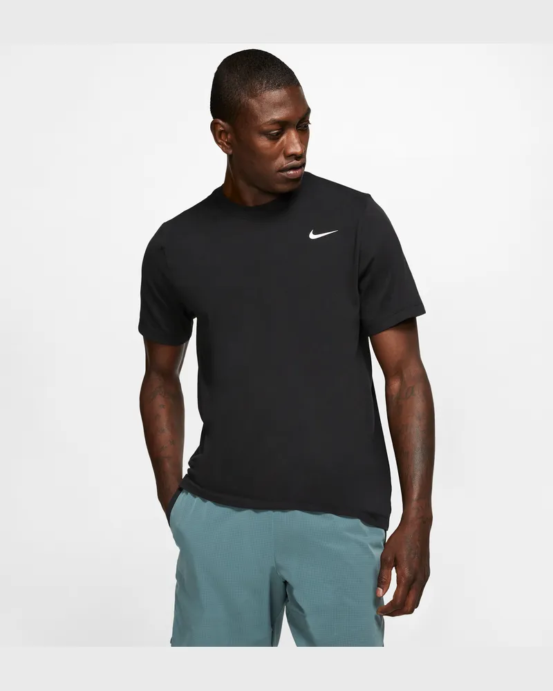 Nike Dri-FIT Fitness-T-Shirt für Herren - Schwarz Schwarz