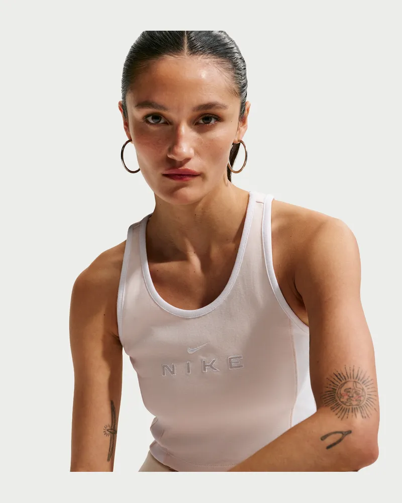 Nike eng anliegendes Tanktop mit Grafik (Damen) - Weiß Weiß
