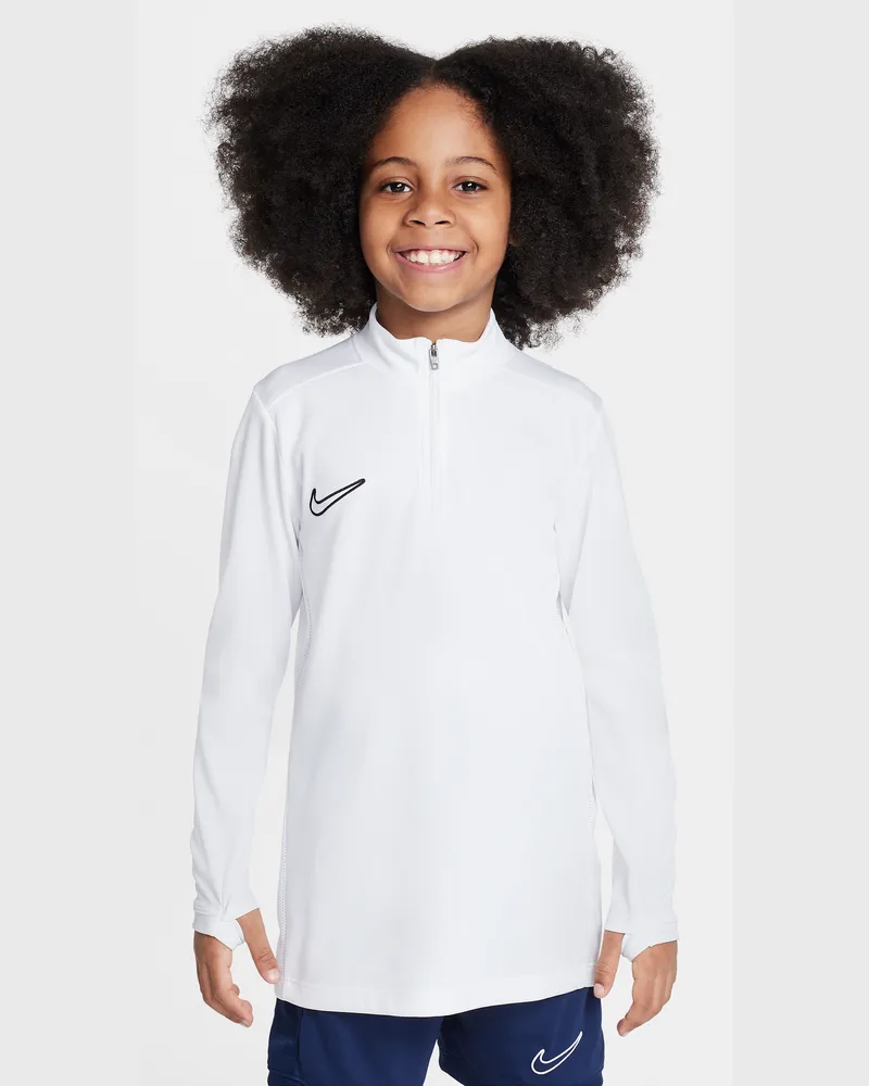 Nike Academy Dri-FIT Fußballtrainings-Longsleeve mit 1/4-Reißverschluss (ältere Kinder) - Weiß Weiß
