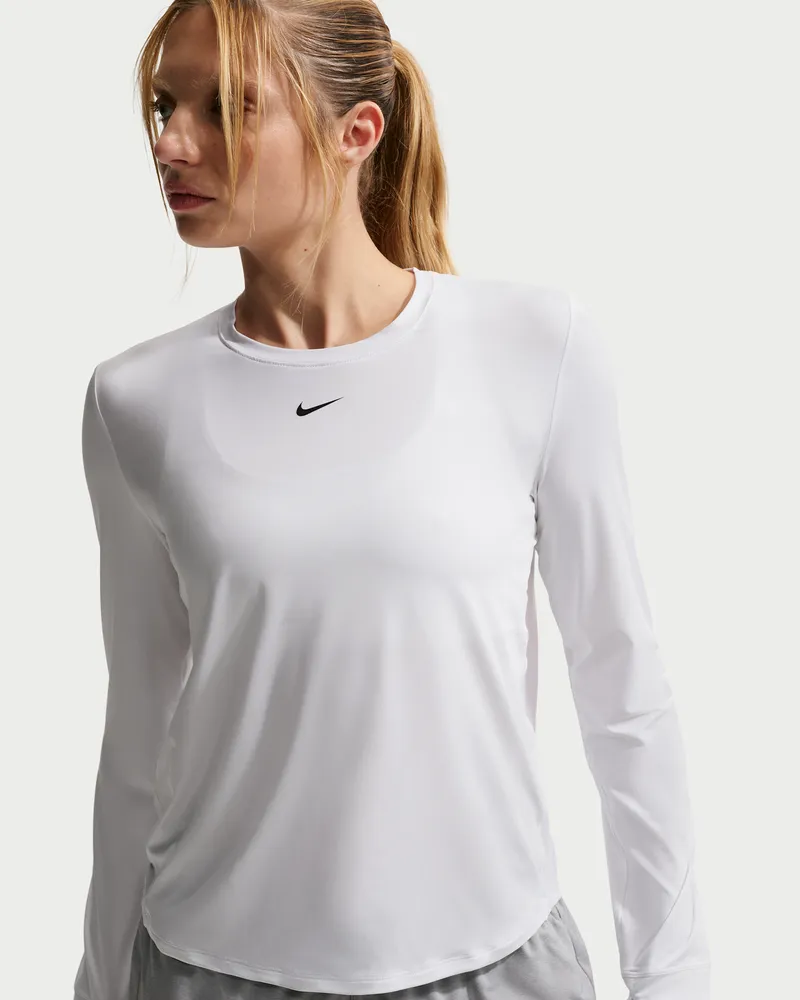 Nike One Classic Dri-FIT Longsleeve-Oberteil für Damen - Weiß Weiß