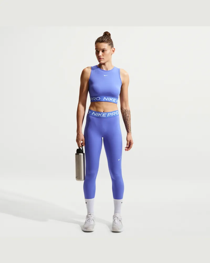 Nike Pro Leggings in voller Länge mit halbhohem Bund für Damen - Blau Blau