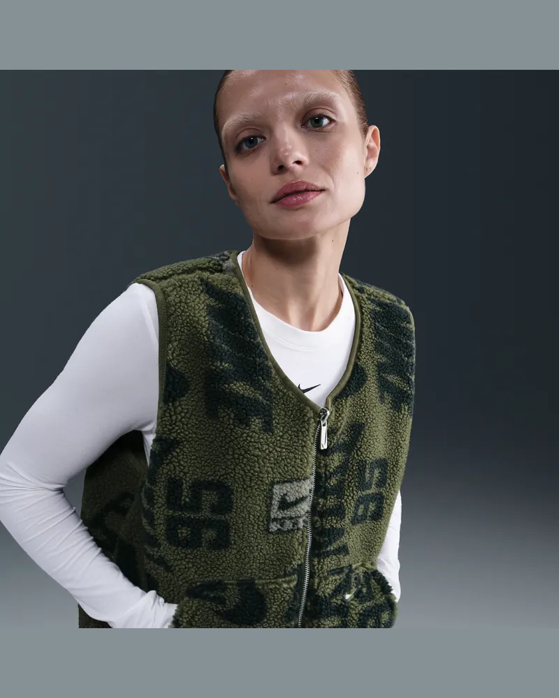 Nike Sportswear hochflorige Fleeceweste für Damen - Grün Grün