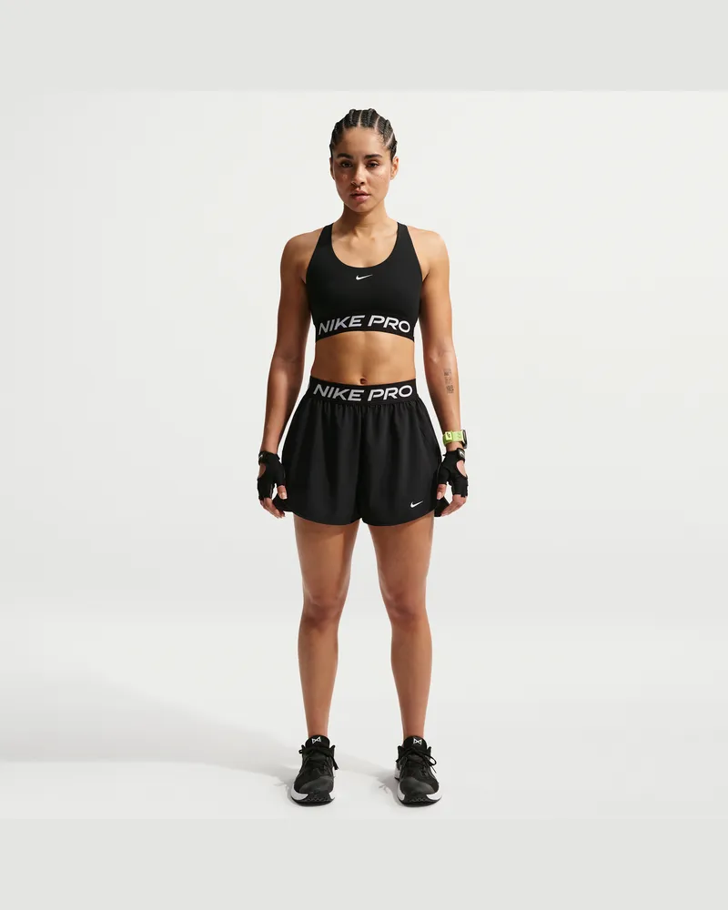 Nike Pro 2-in-1-Shorts für Damen - Schwarz Schwarz