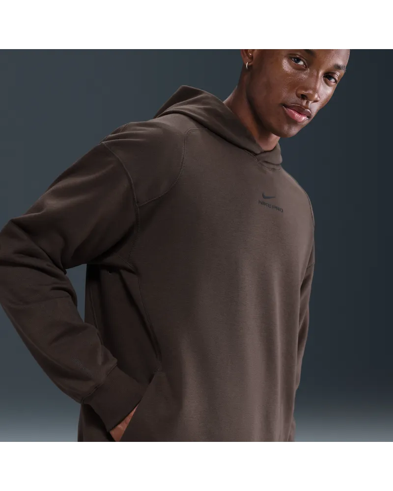 Nike Pro Mid-Layer Trainings-Hoodie mit Dri-FIT-Technologie (Herren) - Braun Braun