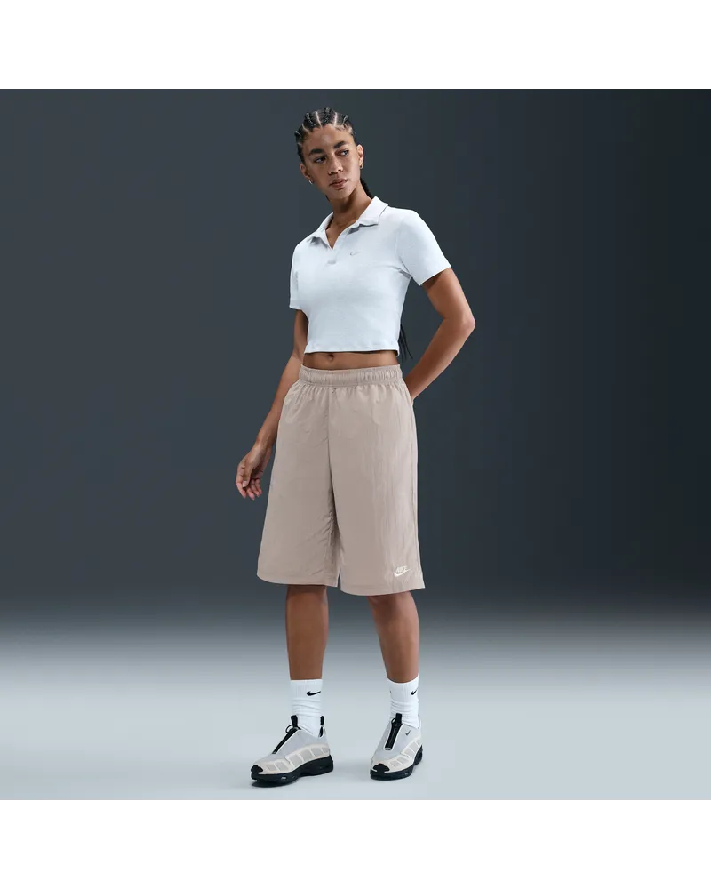 Nike Sportswear weite knielange Shorts mit mittelhohem Bund (Damen) - Grau Grau