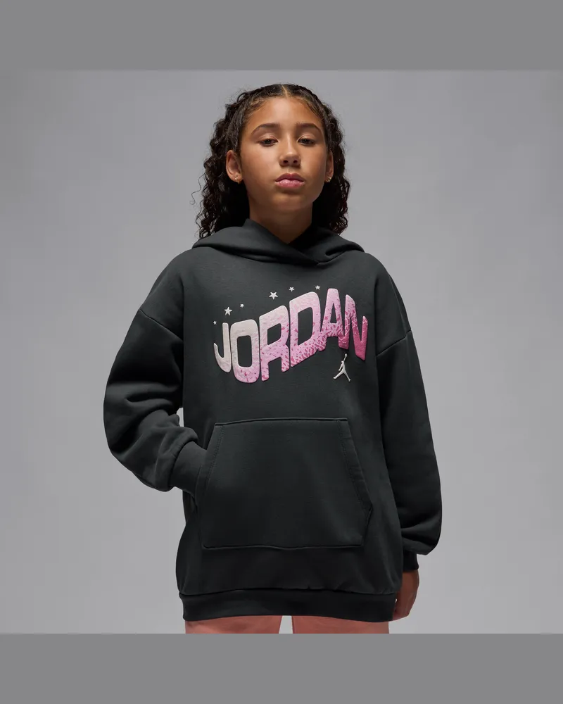 Jordan Jumpman Club Oversize-Hoodie aus Satin (ältere Kinder) - Schwarz Schwarz