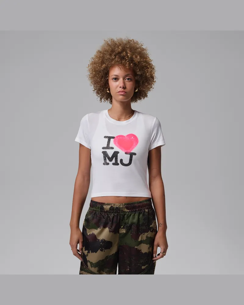 Jordan Flight T-Shirt mit Grafik für Damen - Weiß Weiß