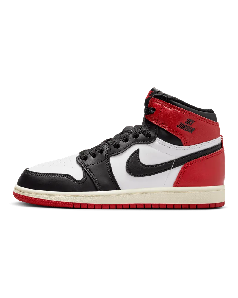 Jordan 1 Retro High OG "Black Toe" Schuh (jüngere Kinder) - Weiß Weiß