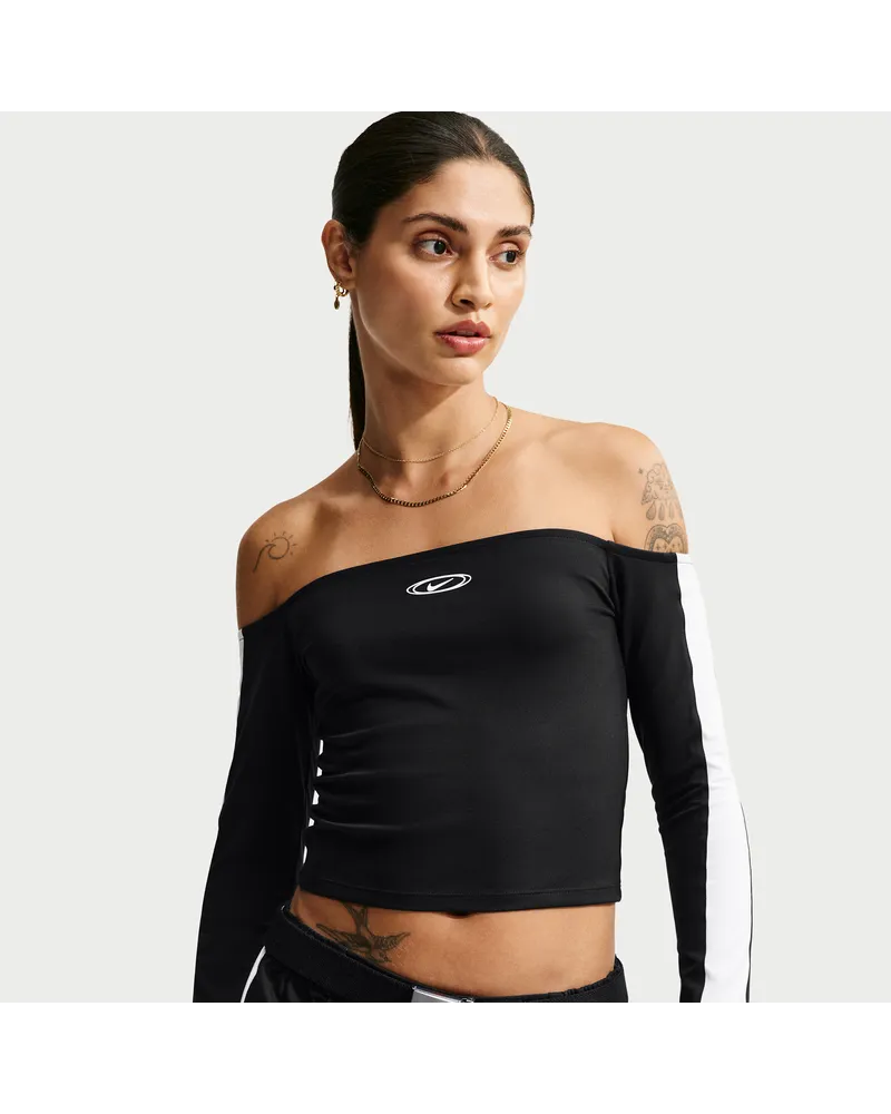 Nike Schulterfreies Longsleeve von  mit enger Passform (Damen) - Schwarz Schwarz