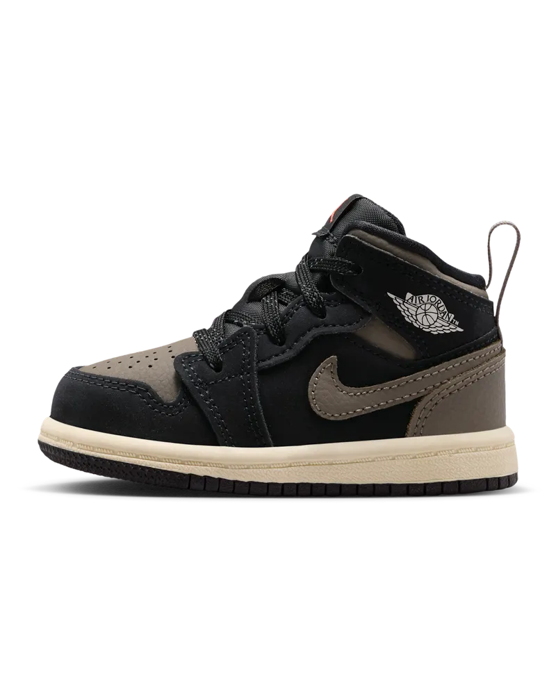 Jordan 1 Mid SE Schuh (Babys/Kleinkinder) - Schwarz Schwarz