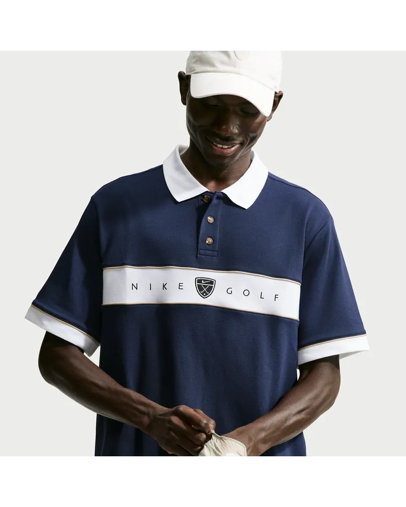 Nike Fairway Fresh Dri-FIT weites Golf-Poloshirt mit Einsätzen (Herren) - Blau Blau