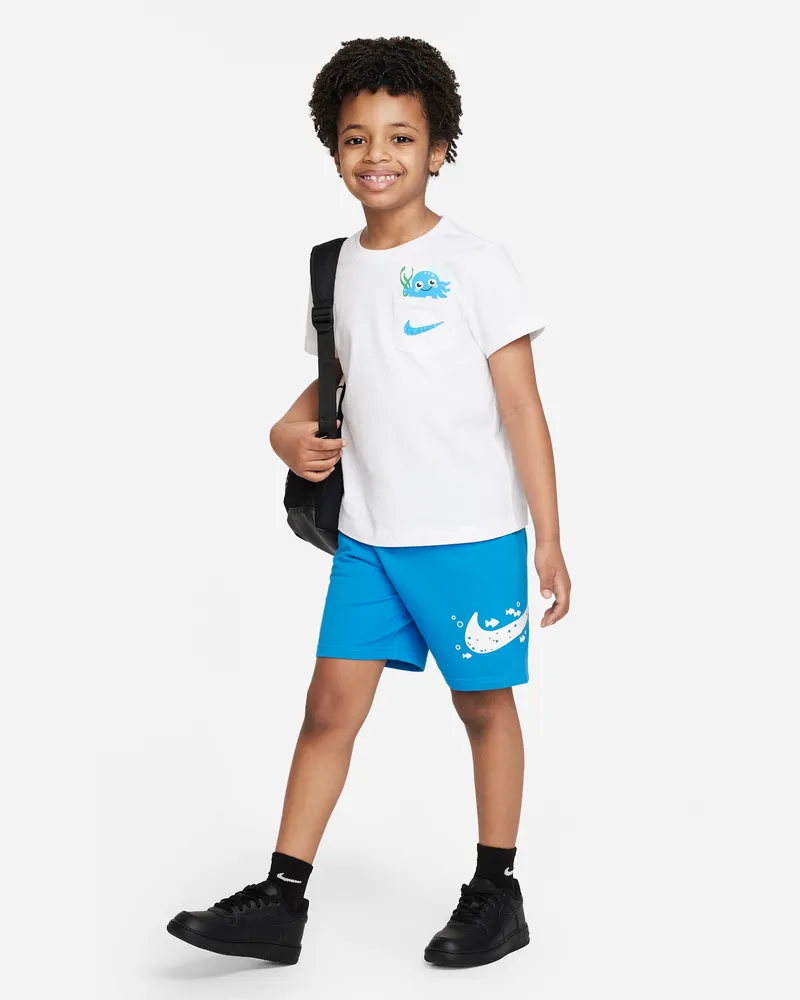 Nike Coral Reef Tee and Shorts Set 2-teiliges Set für jüngere Kinder - Blau Blau